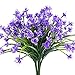 HOGADO Artificial Orchid Flowers, 4pcs Fake Dancing Lady Plastic Plants Greenery Shrubs DIY Wedding Bouquet Indoor Outside Garden Patio Wall Planter Purple