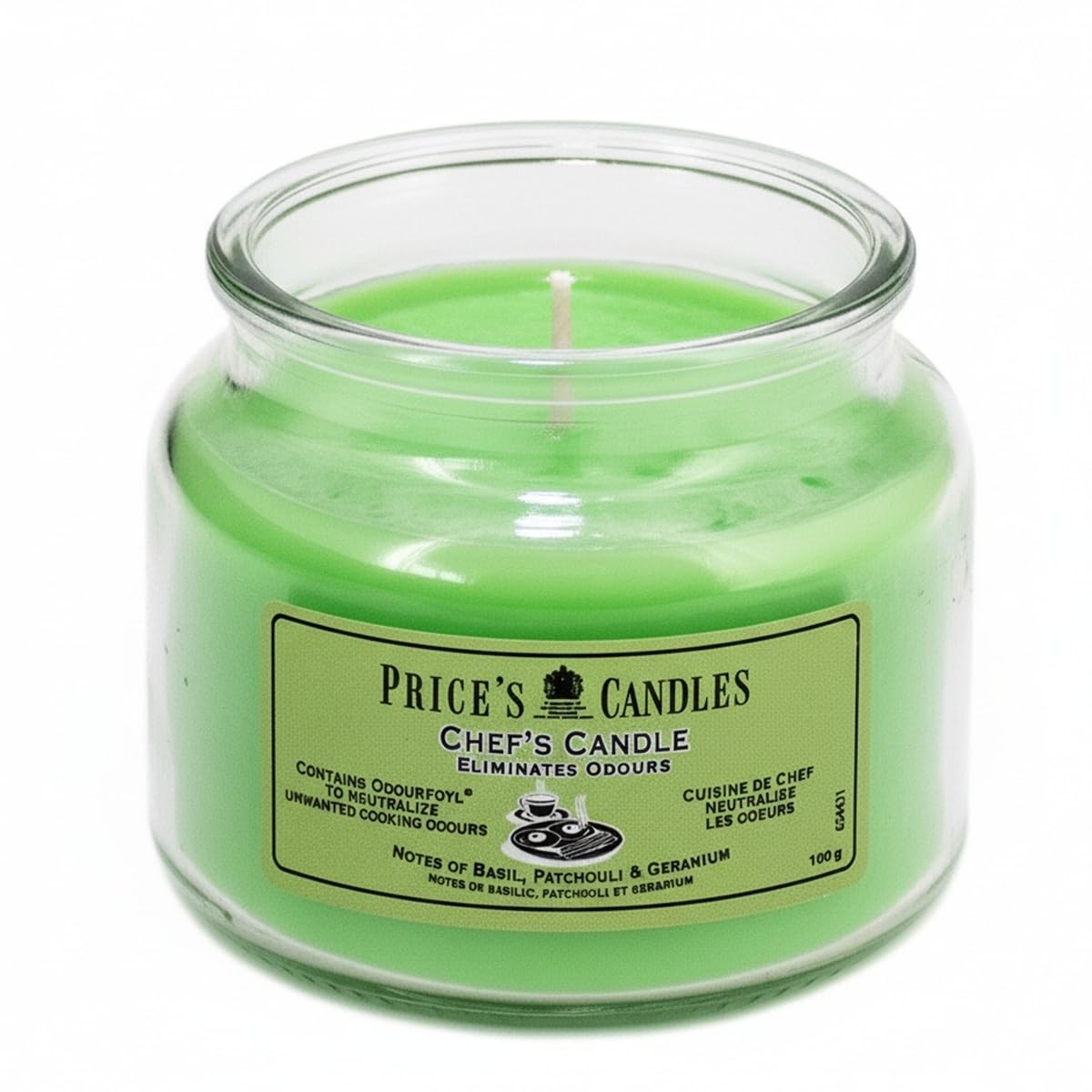 Prices Chefs Candle in Tin - Eliminates Cooking Cooks Kitchen Odour - TRIPLE PACK,Green,6.8 l x 19.8 w x 4.4 h centimeters