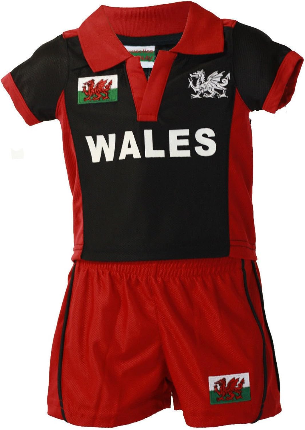 FASHION REVIEW MANAV'S Baby Welsh Cymru Rugby KIT (Top+Shorts) Black