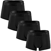 KNITLORD Men's Breathable Underwear Bamboo Viscose Boxer Briefs Short Leg Trunks 3 or 4 Pack