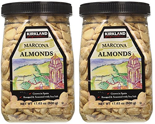 Kirkland eSybYD Marcona Almonds, Roasted and Seasoned with Sea Salt, 20.7 Ounce (2 Pack)