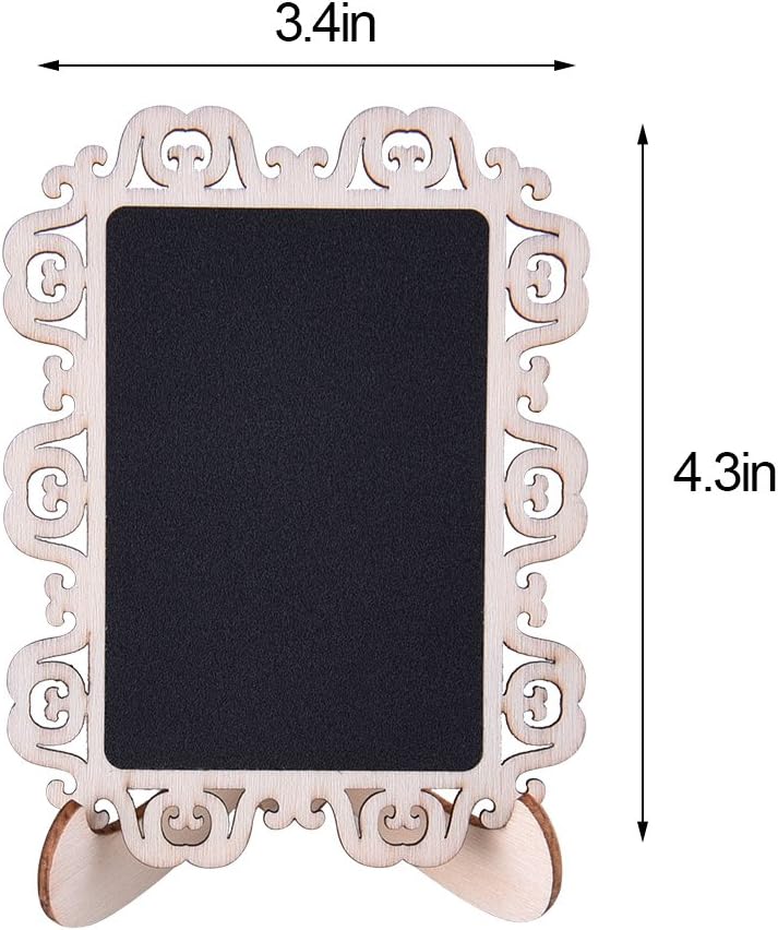 AUSTOR 14 PCS Mini Chalkboard Signs with Decorative Boarder and Stand for Weddings Place Cards, Parties, Message Board Signs and Decorating: Kitchen & Dining