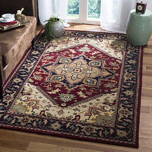 SAFAVIEHHeritage Collection Area Rug - 8'3" x 11', Red, Handmade Traditional Oriental Wool, Ideal for High Traffic Areas in Living Room, Bedroom (HG625A)