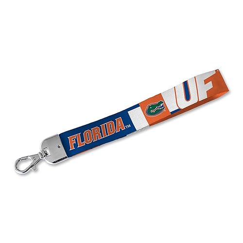 Rico Industries NCAA Florida Gators Wrist Lanyard Key Chain, Cute Wristlet Strap Keychain Holder for Women Men Car Keys ID Badges Card Wallet Phone Camera