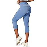Heathyoga Capri Jeans for Women Stretchy Pull On Jeggings for Women Denim Jean Capris Pants Capri Leggings with Pockets