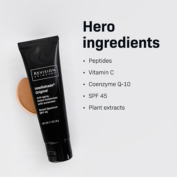 REVISION SKINCARE INTELLISHADE® ORIGINAL, ANTI AGING TINTED DAILY MOISTURIZER WITH SPF, ANTI WRINKLE WITH PEPTIDES AND VITAMIN C, 1.7 OZ
