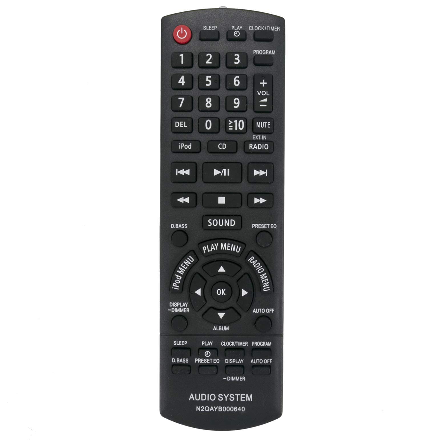 VINABTY N2QAYB000640 Remote Control Replacement for PANASONIC SA-PM500EP-K SA-PM500GA-K SA-PM500GAXK SA-PM500PR-K SA-PM500PU-K SA-PMX5EG-S SC-HC25PC-K SC-HC25P-K SC-HC25PU-K