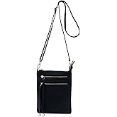 Bveyzi Women's Small Crossbody Purse Multi-Pocket Lightweight Crossover Travel Bag Over The Shoulder with Extra Long Strap