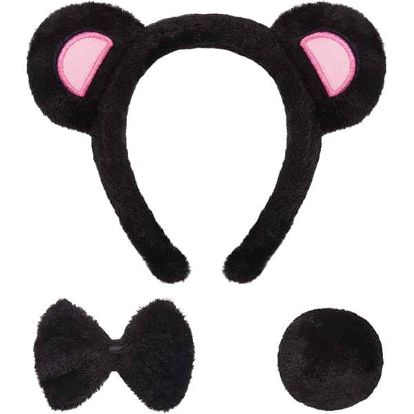 Set De Diadema Y Cola De Oso Para Adultos Y Niños – Disfraz De Animales Suave Para Fiestas Y Cosplay