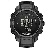 NORTH EDGE Women Men's Tactical Survival Watch – Military Digital Sport Watch with Compass Altimeter Barometer Thermometer Pedometer 50M Waterproof EL Backlight Carbon Fiber for Outdoor