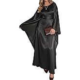 Bsubseach Women Plus Size Kaftan Dresses Moo Moos for Women Swimsuit Cover Up Swimwear Batwing Satin Caftan Beach Dress