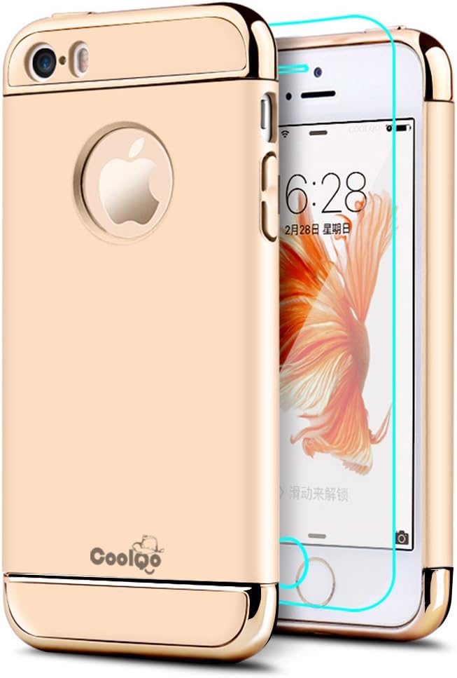 COOLQO Compatible for iPhone 11 Pro Max Case, Clear 360 Full Body Coverage Hard PC+Soft Silicone TPU 3in1 Certified Military Shockproof Phone Protective Gold
