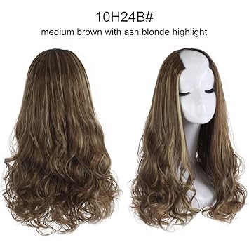Amazon Com 20 Long Loose Wave U Part Half Wig For Women