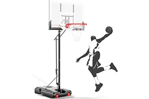 AWII SPORT Basketball Hoop 44 Inch Backboard Protable Basketball Hoop Outdoor, 4.8-10ft Height Adjustable Basketball Goal System for Kids Youth Adults Play in Backyard/Courts/Indoor