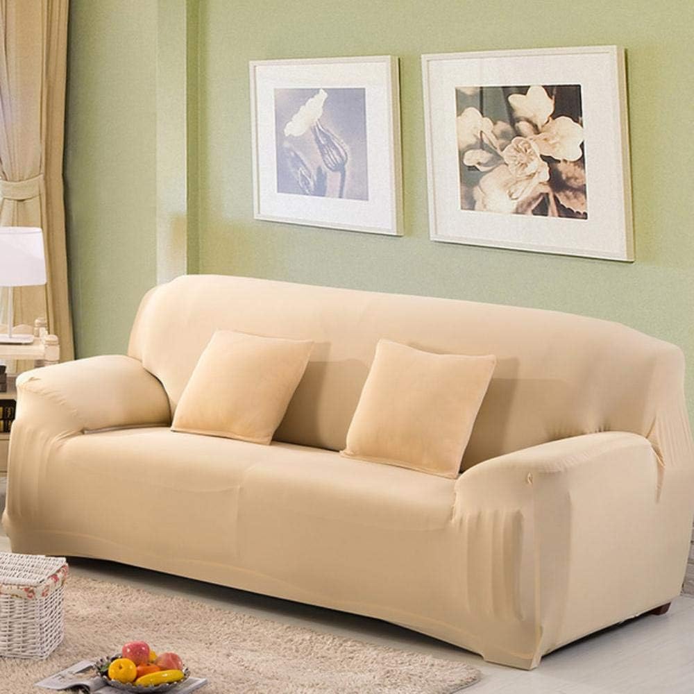 XCVBSofa cover 22 colors for choice Solid color sofa cover stretch seat couch covers Couch cover,Cream