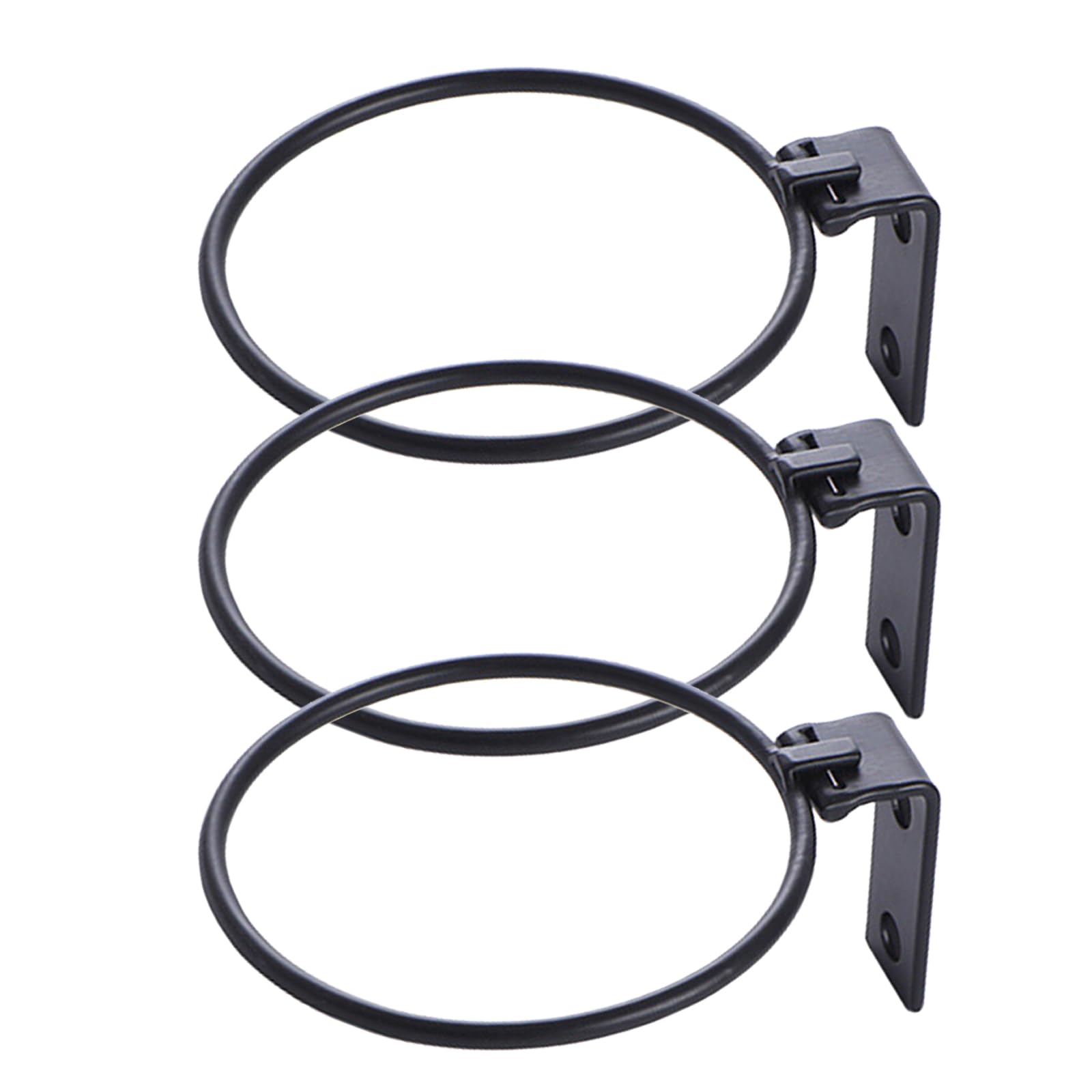 Black Plant Pot Holder Ring, 6 Inch Hanging Plant Pot Bracket, Wall Mounted Metal Planter Stands, Dog Bowl Riser, Pack of 3
