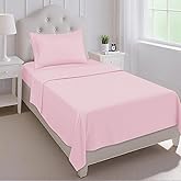 Mejoroom Twin Sheet Set - Hotel Collection Twin Sheets - Bedding Sheets & Pillowcases with Deep Pocket Fitted Sheet, Breathable, Wrinkle & Fade Resistant - 3 Piece(Blush Pink)
