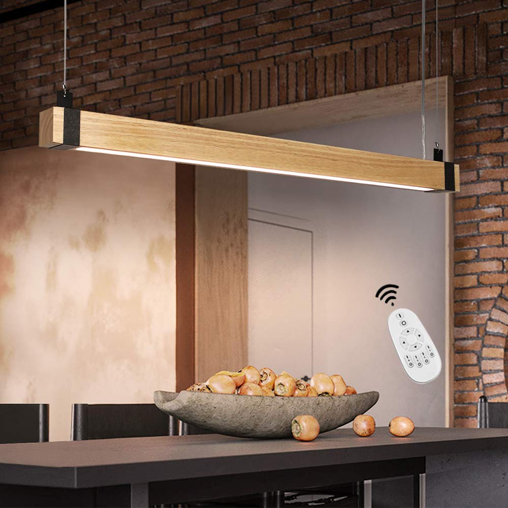 ZMH Pendelleuchte Holz Led Hängelampe esstisch dimmbar mit