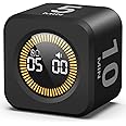 KADAMS Rotating Visual Timer Productivity Pomodoro Cube, 5/10/25/50 Min Countdown Customizable Stopwatch Silent Mode – Ideal for Work, Study, Cook Workout Kitchen School Classroom, Office Black