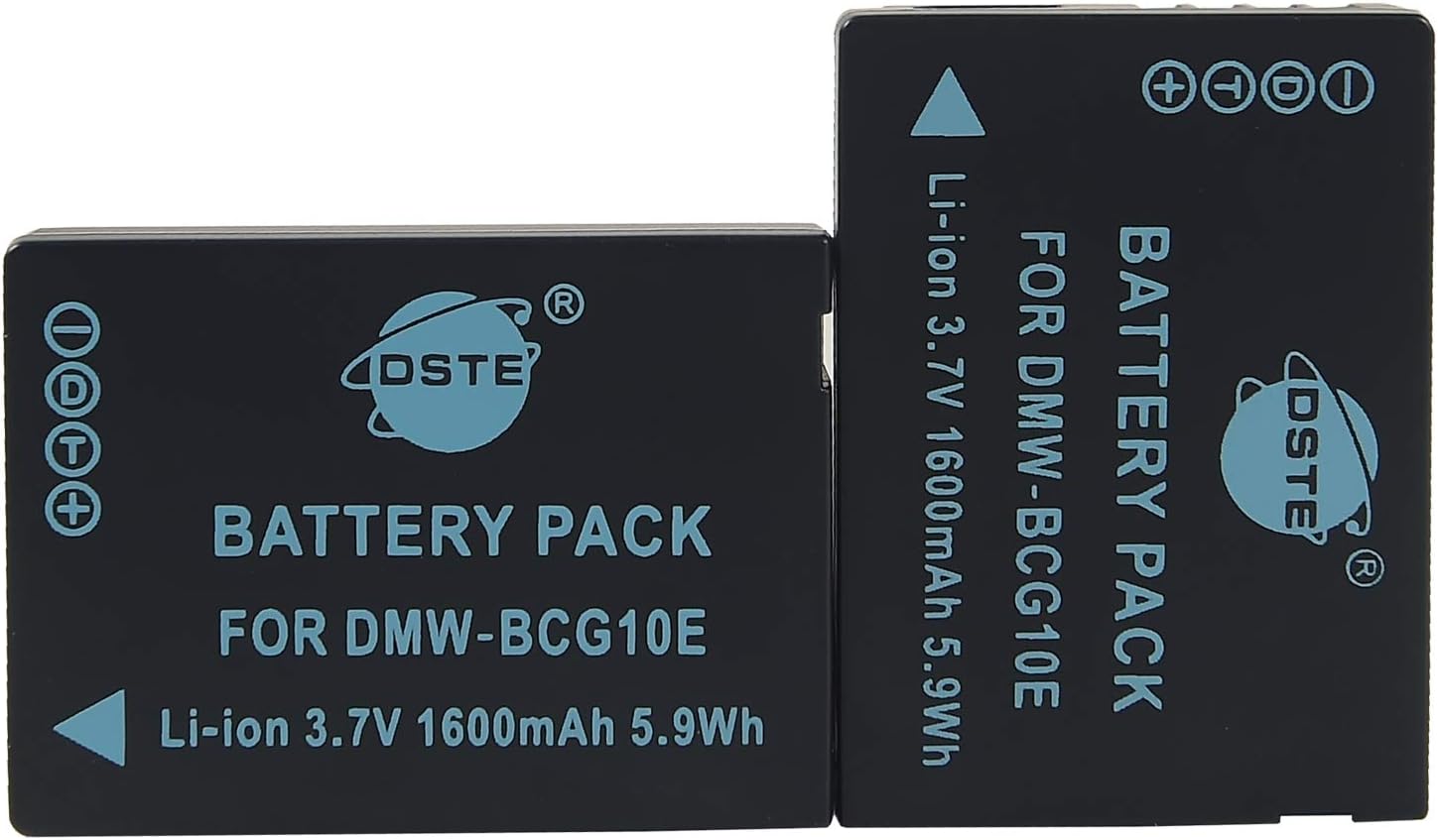 DSTE® 2x DMW-BCG10 Rechargeable Li-ion Battery for Panasonic Lumix DMC-ZS1 DMC-ZS3 DMC-ZS5 DMC-ZS6 DMC-ZS7 DMC-ZS8 DMC-ZS9 DMC-ZS10 DMC-ZS15 DMC-ZS19 DMC-ZS20 DMC-ZS25 DMC-ZX1 DMC-ZX3 DMC-3D1 DMC-SZ8 DMC-TZ6 DMC-TZ7 DMC-TZ8 DMC-TZ10 DMC-TZ18 DMC-TZ19 DMC-TZ20 DMC-TZ25 DMC-TZ30 DMC-TZ35 DMC-ZR1 DMC-ZR3 as Panasonic DMW-BCG10E DMW-BCG10PP Leica DC7