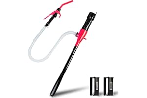 LIVLOV Battery Powered Fuel Transfer Pump - Water transfer Pump, Portable Electric Siphon Fuel Transfer Pump - Operated Stick Pumps, Full Power 2.2 Gallons Per Min,Hand-Held Nozzle With Hose