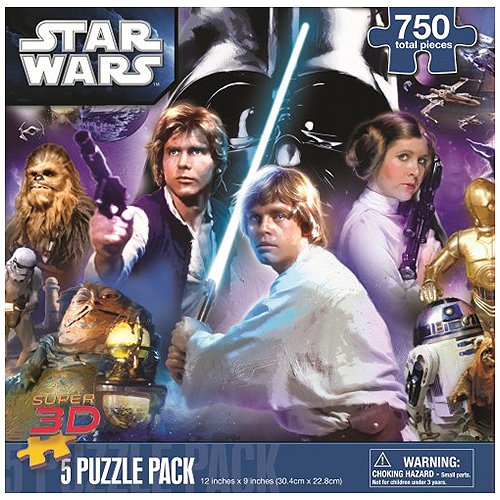 Super 3D Lenticular Puzzle - Star Wars Set - 5-Pack