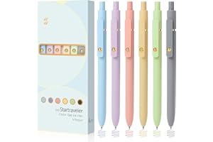 FIOVER Colored Pens, 6 Pack Colorful Gel Pens, Quick-Dry 0.7mm Medium Point for Journaling, Note Taking, Doodling, Aesthetic Office School Supplies, Gifts for Women Men(Multiple Colors)