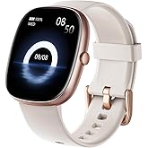 HUAKUA Smart Watches for Women Men Compatible with iPhone/Android Phones Answer/Make Calls, 1,85" HD Fitness Tracker with Heart Rate/Sleep Monitor Pedometer for Walking Running, Waterproof, Starlight