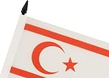 AZ FLAG Northern Cyprus Table Flag 4x6 in Mini Desk Flag 10 in Pole Black Base view 4