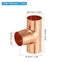 PATIKIL 3/4 Inch ID Tee Copper Fitting, 1 Pack 3