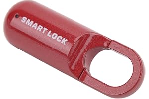 ZJchao Fingerprint Padlock Biometric Door Lock for Gym Locker Zinc Alloy USB Rechargeable Supports 10 Fingerprints Red 1000 U