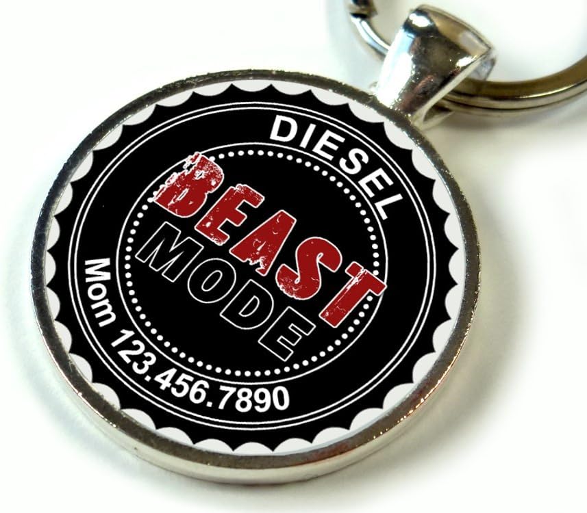 Custom pet ID Tag Dog tag cat pet tag Funny Humor Beast Mode SGL