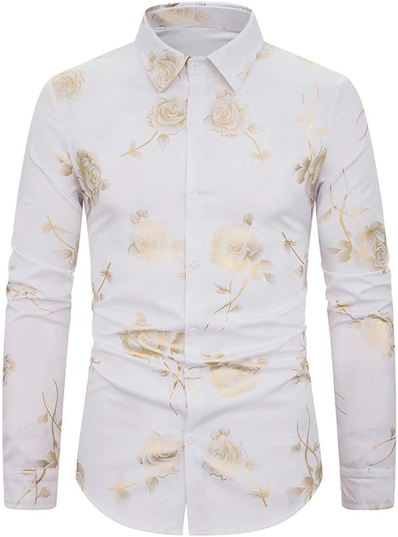 Amazon 花柄シャツ メンズ Xl ホワイト 1101 花柄 ワイシャツ 花柄 開襟シャツ 花柄 シャツ 花柄 Yシャツ 花柄 長袖 花柄 オーバーシャツ 花柄 半袖 花柄 トップス シャツ 通販