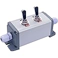 Twidec/2 Gang Toggle Switch Box 16A 250V SPST 2 Position 2 Pin ON/Off Rocker Toggle Switch Black PC Wear-Resistant Handle TEN-A-2210BK-BOX-2