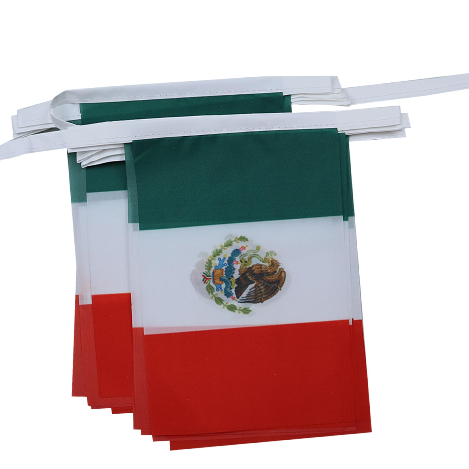 AZ FLAG Mexico Bunting Flag, 20 Ft Garland with 20 Small Mexican Flags 8'' x 6'', 100% Polyester String Pennant, 6 meters — image 1