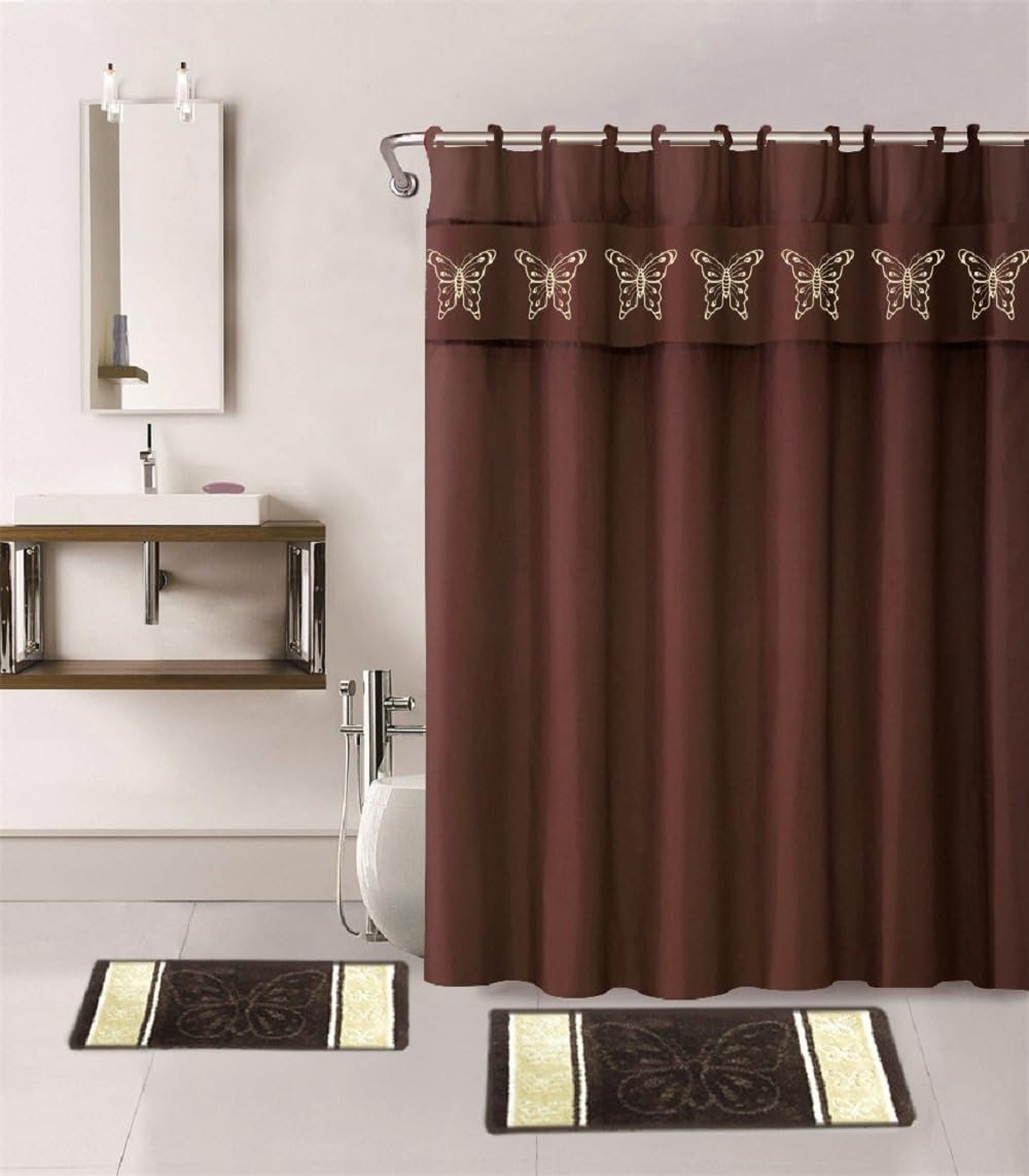 Amazon Com Wpm 15 Piece Multi Color Jacquard Bath Rug Set