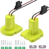 Kzreect 2 Pack for Power Wheel Battery Adapter Compatible with Ryobi 18V ONE+ Batteries, with 12AWG Wire, Fuse Holder, 30A Fuses, Wire Terminals Kit, for DIY Kids' Toy Cars & Camping