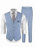 MAGE MALE Men's Linen 2 Piece Suit Slim Fit Wedding