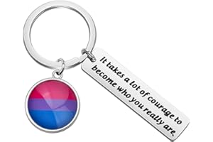 SEIRAA Bisexual Pride Keychain It Takes a Lot of Courage to Keychain Bisexual Pride LGBTQ Gifts