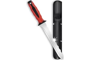 MAUDIBOZZ Insulation Knife - Sod Cutter Knife: stainless steel 7.87-Inch sharp blade, double side utility Lawn Repair SAW with Nylon Sheath (red)