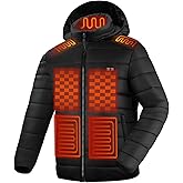 bailinghai Heated Jacket for Men and Women, Black Winter Coat with Bαtterγ Pack,15 Heating Zone Heated Coat