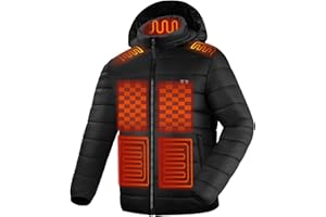 bailinghai Heated Jacket for Men and Women, Black Winter Coat with Bαtterγ Pack,15 Heating Zone Heated Coat