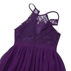 iEFiEL Girls Halter Lace Chiffon Flower Wedding