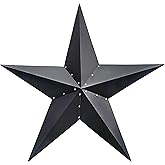 Qobumy 48" Large Barn Star-Black Barn Stars Outdoor Decoration-Metal Star for Outside Texas Stars Art Rustic Vintage Western 