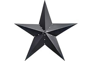 JoyEvy 48" Large Barn Star-Black Barn Star Outdoor Decoration-Metal Star for Outside Texas Stars Art Rustic Vintage Western Country Home Farmhouse Primitive House Decor- Primitive Wall Décor