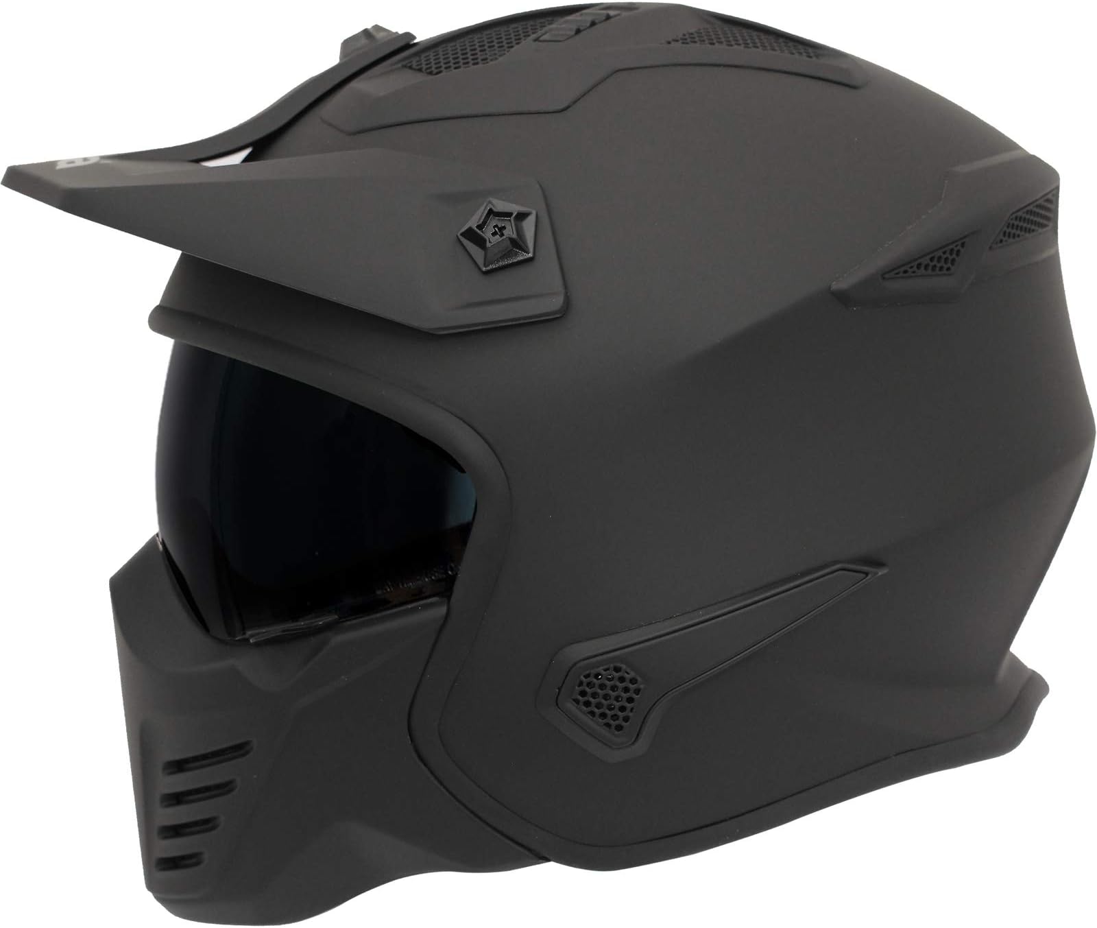 Spada Storm Motorcycle Helmet Peak Sun Visor Open Face Full Matt Black J&S