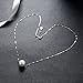 Maxilei 925 Sterling Silver Necklace Handmade White Pearl Pendant Chain For Women(1 Pearl)