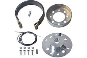 CPVNQMDG Rear 4" Drum Brake Band Pin with 65" Cable for Go Kart 3/4" Bore & 3/16" Keyway for Mini Bike 212cc 196cc 6.5hp Dune Buggies Drift Trike Heavy Duty Go Kart Cart with Hardware Kit