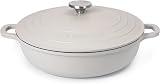 Nuovva Casserole Dishes with Lid 3.9L Non Stick Grey 28cm Induction
