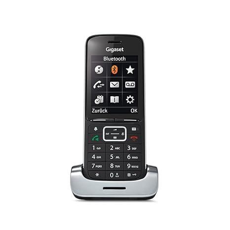 Gigaset SL450HX IP-/ VOIP schnurlos-/ Design Telefon Fritzbox (kompatibel/Universal Mobilteil mit brilliantem Farbdisplay, fü